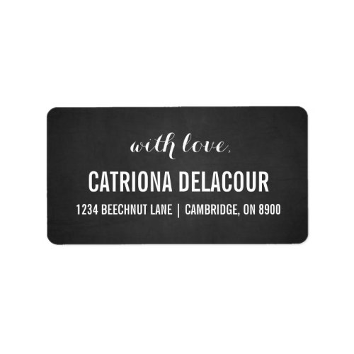 Rustic Chalkboard With Love Script Address Labels