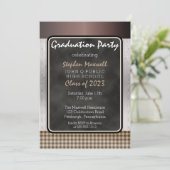 Rustic Chalkboard | Wood Graduation Party Invitation (Standing Front)