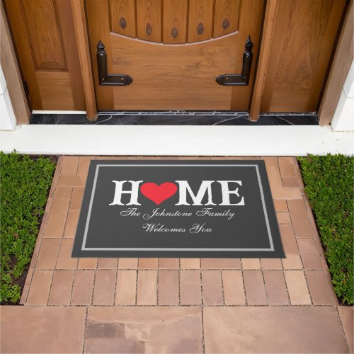 Rustic Charcoal Name Cool Love Our Home Outdoor Doormat