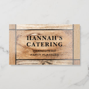 Rustic Charcuterie Board QR Code Raised Spot UV Business Card