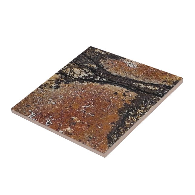Rustic Charm Abstract Print Ceramic Tile (Side)