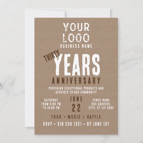 Rustic Charm Business Logo 30 Years Anniversary