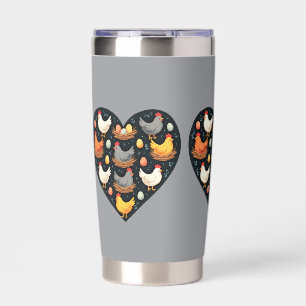 Rustic Charm Cottagecore Farm Chicken Pattern Insulated Tumbler