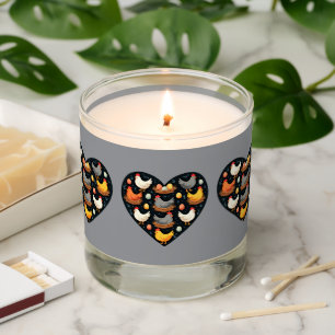 Rustic Charm Cottagecore Farm Chicken Pattern Scented Candle