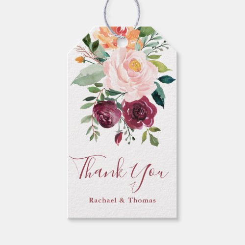 Rustic Charm Floral Thank You Gift Tags