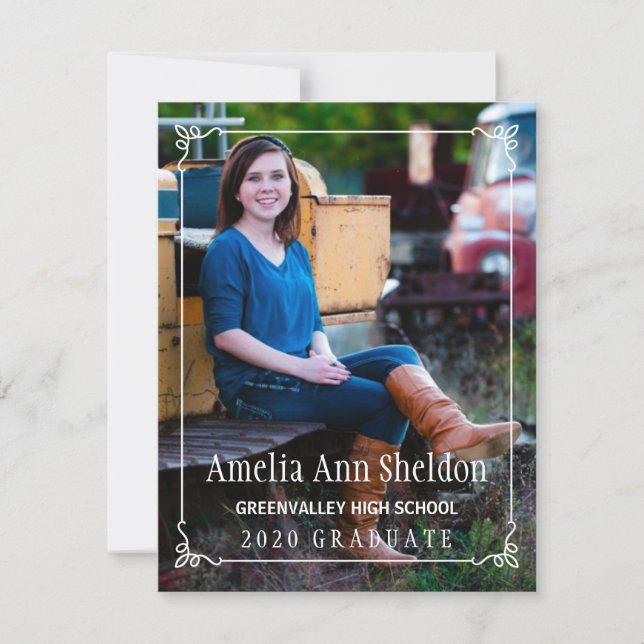 Rustic Charm Graduation Open House Invite (Front)