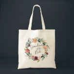 Rustic Charm | Grandma of the Bride Tote Bag<br><div class="desc">Classical country charm wedding tote bag featuring a watercolor bouquet of chrysanthemum's,  roses and botanical foliage encircling the words "Grandma of the Bride" . Ideal if you are planning a wedding in the autumn or winter months. Ideal present for the mother of the bride.</div>