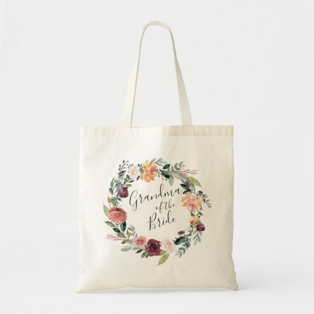 Rustic Charm | Grandma of the Bride Tote Bag (Front)