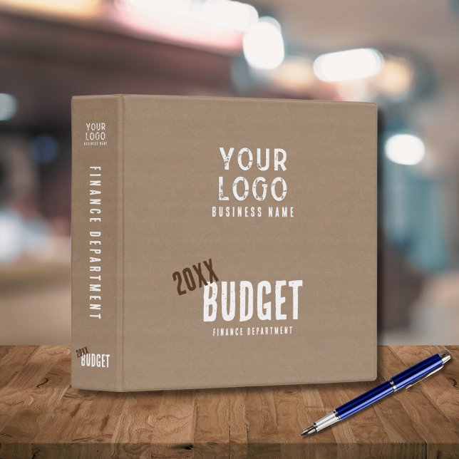 Rustic Charm Kraft Paper Finance Budget Business  3 Ring Binder (Creator Uploaded)