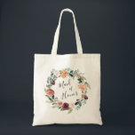Rustic Charm | Maid of Honor Tote Bag<br><div class="desc">Classical country charm wedding tote bag featuring a watercolor bouquet of chrysanthemum's,  roses and botanical foliage encircling the words "Maid of Honor". Ideal if you are planning a wedding in the autumn or winter months. Ideal present for your maid of honor.</div>