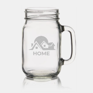 Rustic Charm Mason Jar With Handle 16oz***