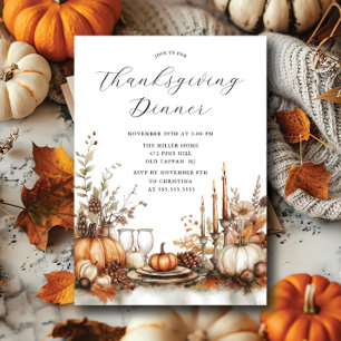 Rustic Charm Thanksgiving Dinner Invitation