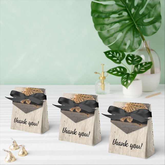 Rustic Charm Wedding Burlap & Lace Barn Wood Favor Boxes (Multiple)