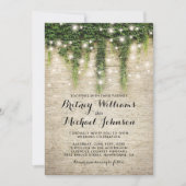 Rustic Chateau Stone Church String Lights Wedding Invitation (Front)