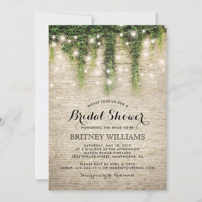 Rustic Chateau Stone Church Wedding Bridal Shower Invitation Zazzle Com