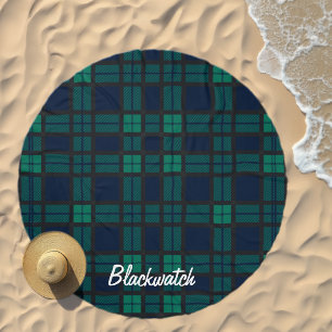 Rustic Check Green Tartan Beach Towel