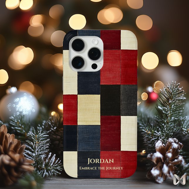 Rustic Checkered Grid – Textured Sophistication Case-Mate iPhone Case (Creator Uploaded)