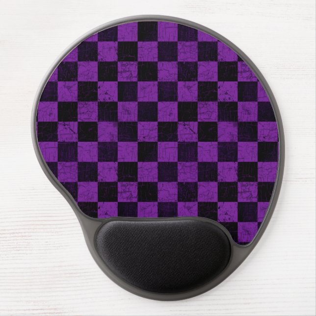 Rustic Checks, Purple and Black Gel Mouse Pad (Front)