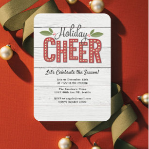 Rustic Cheer Holiday Party Invitation