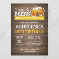 Rustic Cheers and Beers 30th Birthday