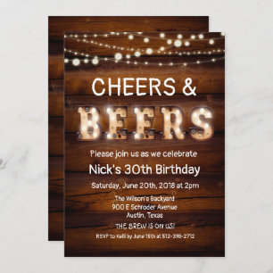 Rustic Cheers and Beers Invitation