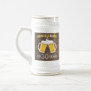 Rustic Cheers and Beers to 30 Years Beer Stein