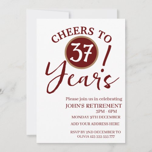Rustic Cheers to Working Years Funny Retirement Invitation