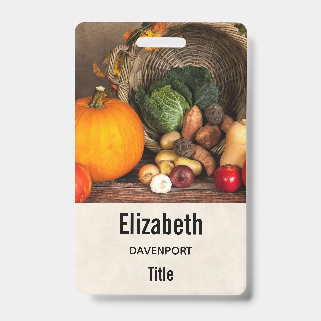 Rustic Chef's Table Bountiful Harvest Badge (Front)