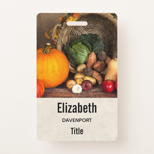 Rustic Chefs Table Bountiful Harvest Badge