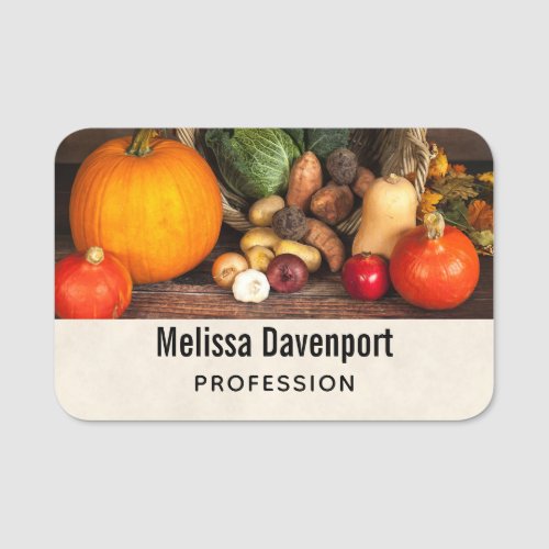 Rustic Chefs Table Bountiful Harvest Name Tag