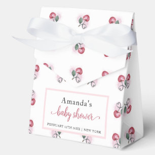 Rustic Cherry Berry Sweetheat Baby Shower Favor Boxes