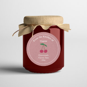 Rustic Cherry Jam Label Sticker