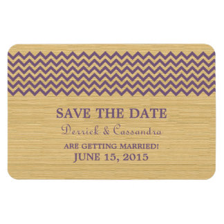 Rustic Chevron Save the Date Magnet, Purple Magnet