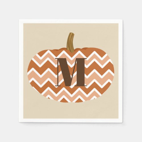 Rustic Chevrons Pumpkin  Custom Napkins