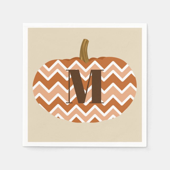 Rustic Chevrons Pumpkin | Custom Napkins (Front)