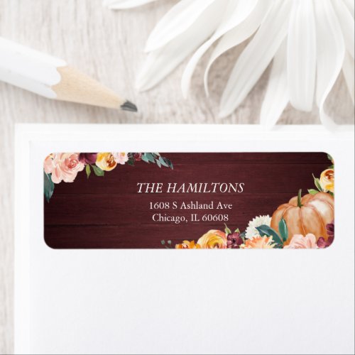 Rustic Chic Autumn Colors Floral Thanksgiving  Lab Label