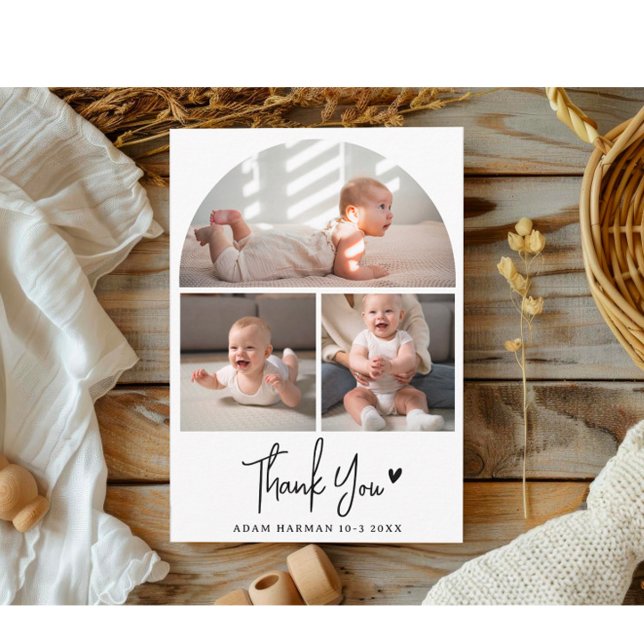 Rustic Chic Baby Shower Thank You Photo Card (Creator Uploaded)