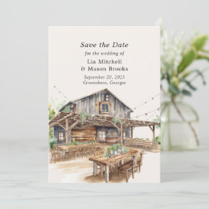 Rustic Chic Barn Wedding Save the Dates Invitation