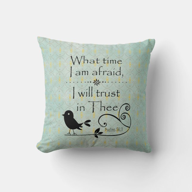 Rustic Chic; Bird with Bible Verse Throw Pillow (Front)