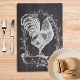 rustic chic blackboard french country rooster placemat