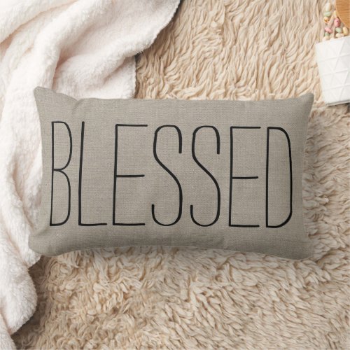 Rustic Chic Blessed Lumbar Pillow