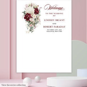 Rustic Chic Boho Burgundy Wedding Photo Backdrop