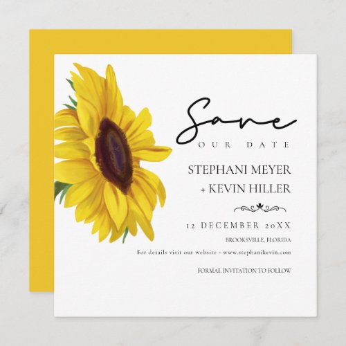 Rustic Chic Boho Sunflower Cross Wedding Save The  Save The Date