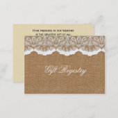 Rustic Chic burlap and lace country wedding Business Card (Front/Back)
