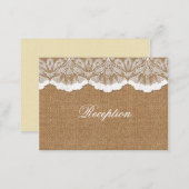 Rustic Chic burlap and lace country wedding Enclosure Card (Front/Back)