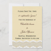 Rustic Chic burlap and lace country wedding Save The Date (Back)