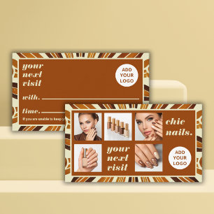 Rustic Chic Business Logo Nail Salon Photo Collage Appointment Card