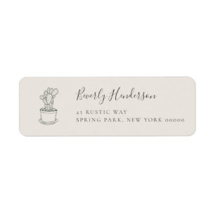 Rustic Chic Cactus Modern Return Address Labels