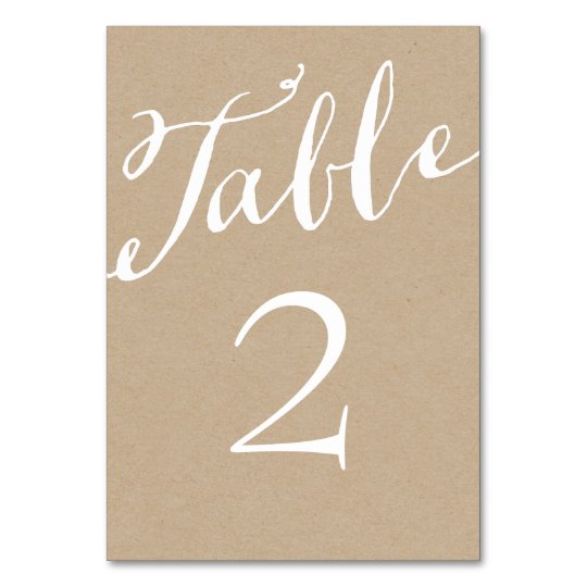 rustic chic calligraphy table numbers zazzlecom