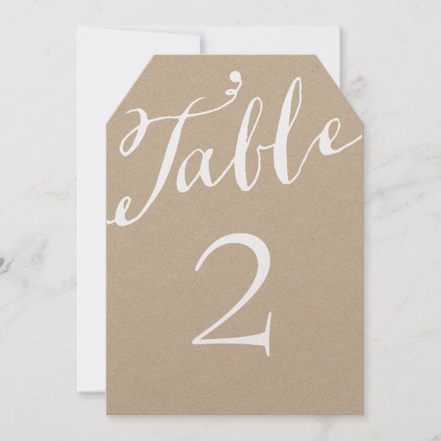 Rustic Chic Calligraphy Table Numbers (Front)